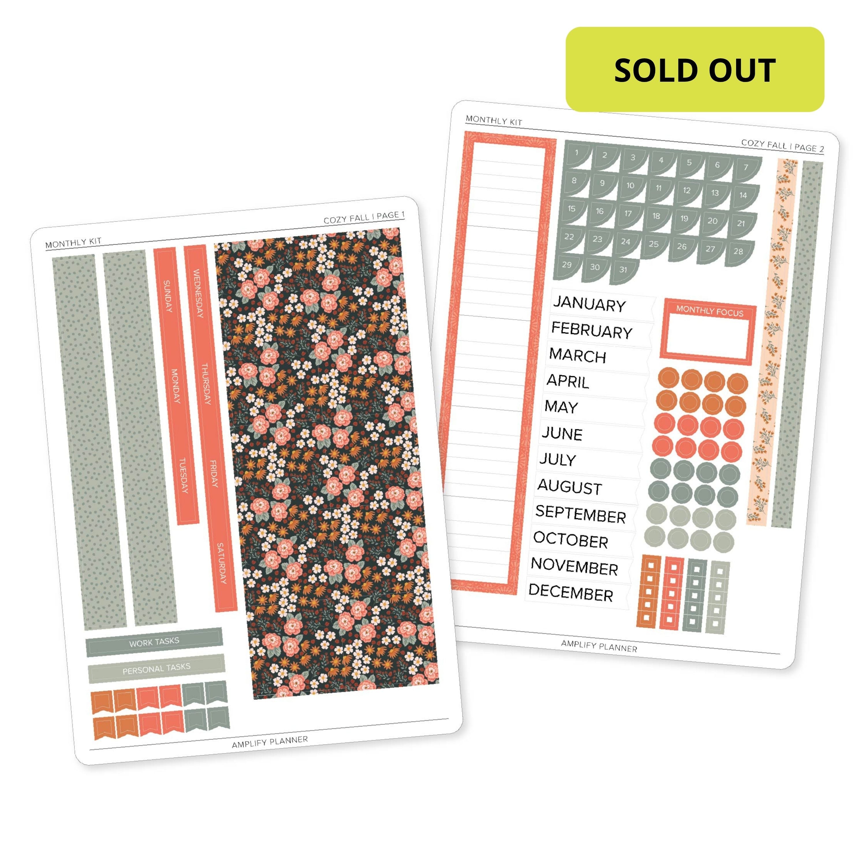 Cozy Fall - Amplify Planner Monthly Sticker Kit