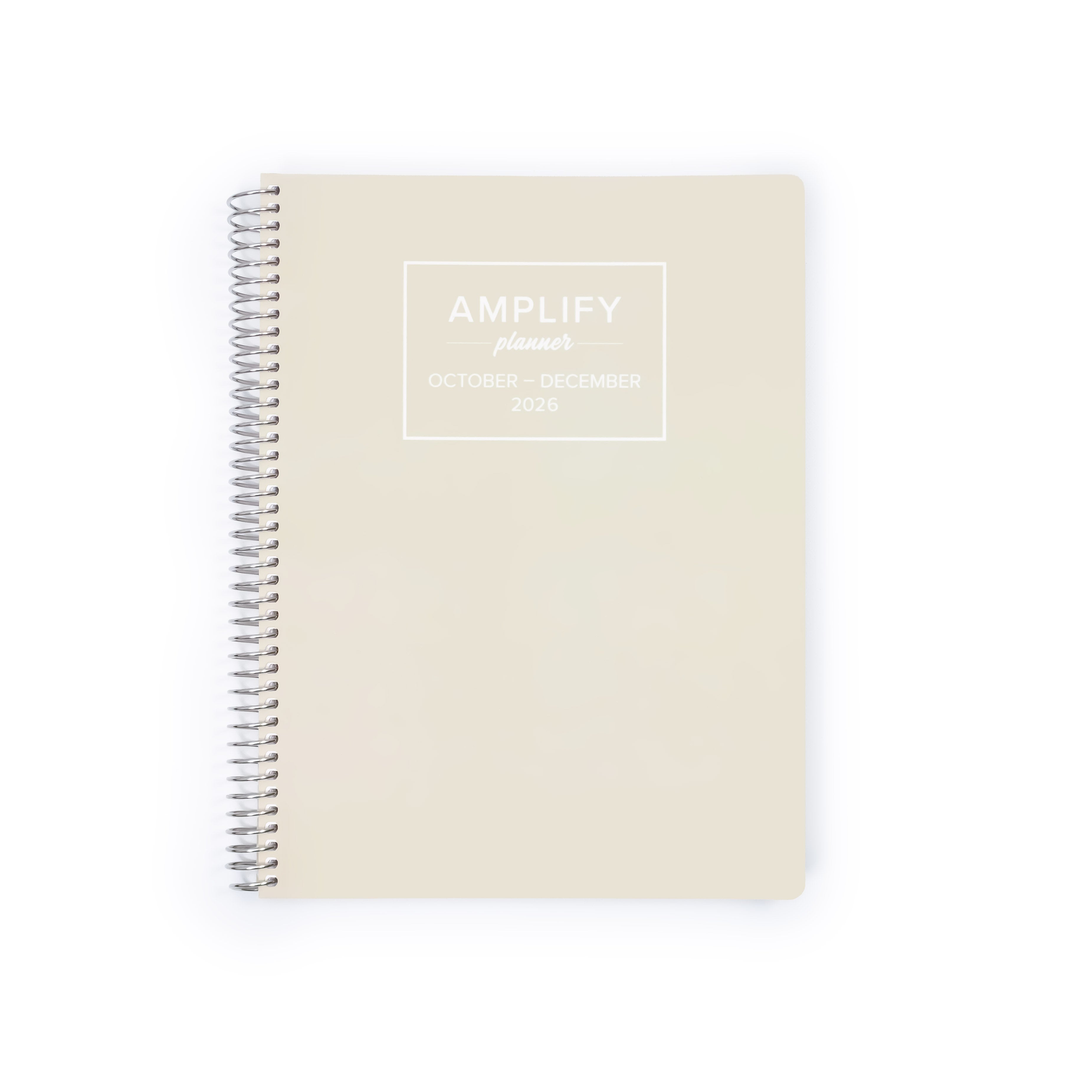 Daily Planner - October-December 2026 - Amplify Planner cover featuring a vibrant tan design, perfect for organizing your schedule.