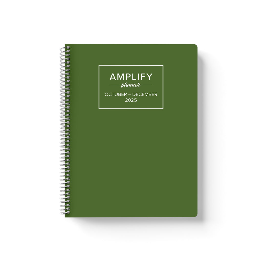 cozy pines q4 2025 quarterly daily amplify planner on white background