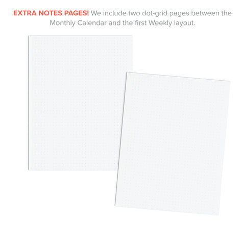 Extra Notes Pages with dot-grid layout included in the Daily Printable Planner - January-March 2026.