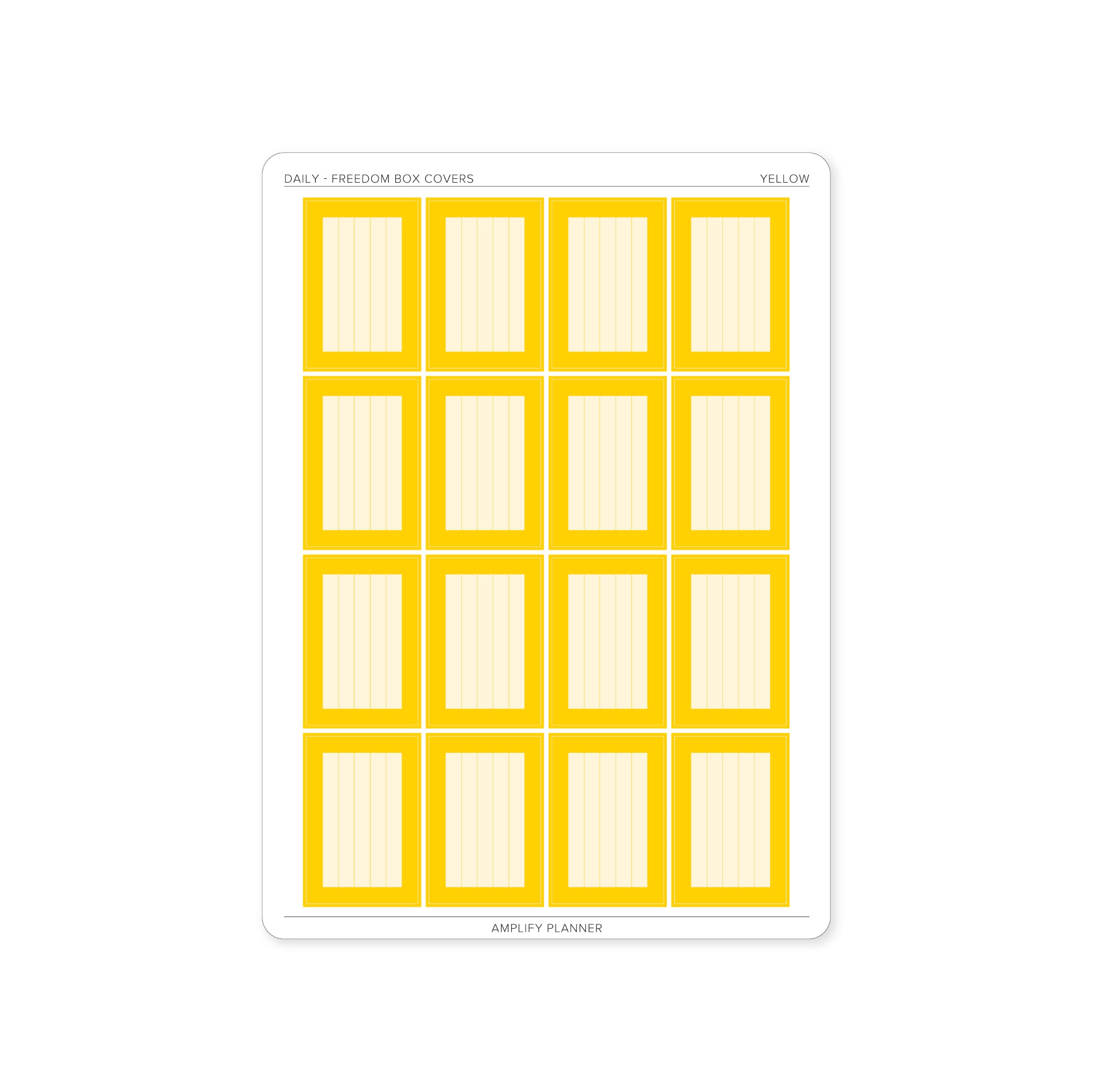 Freedom Box Cover Stickers in Yellow color - Perfect for the Daily Layout with 16 repositionable stickers.
