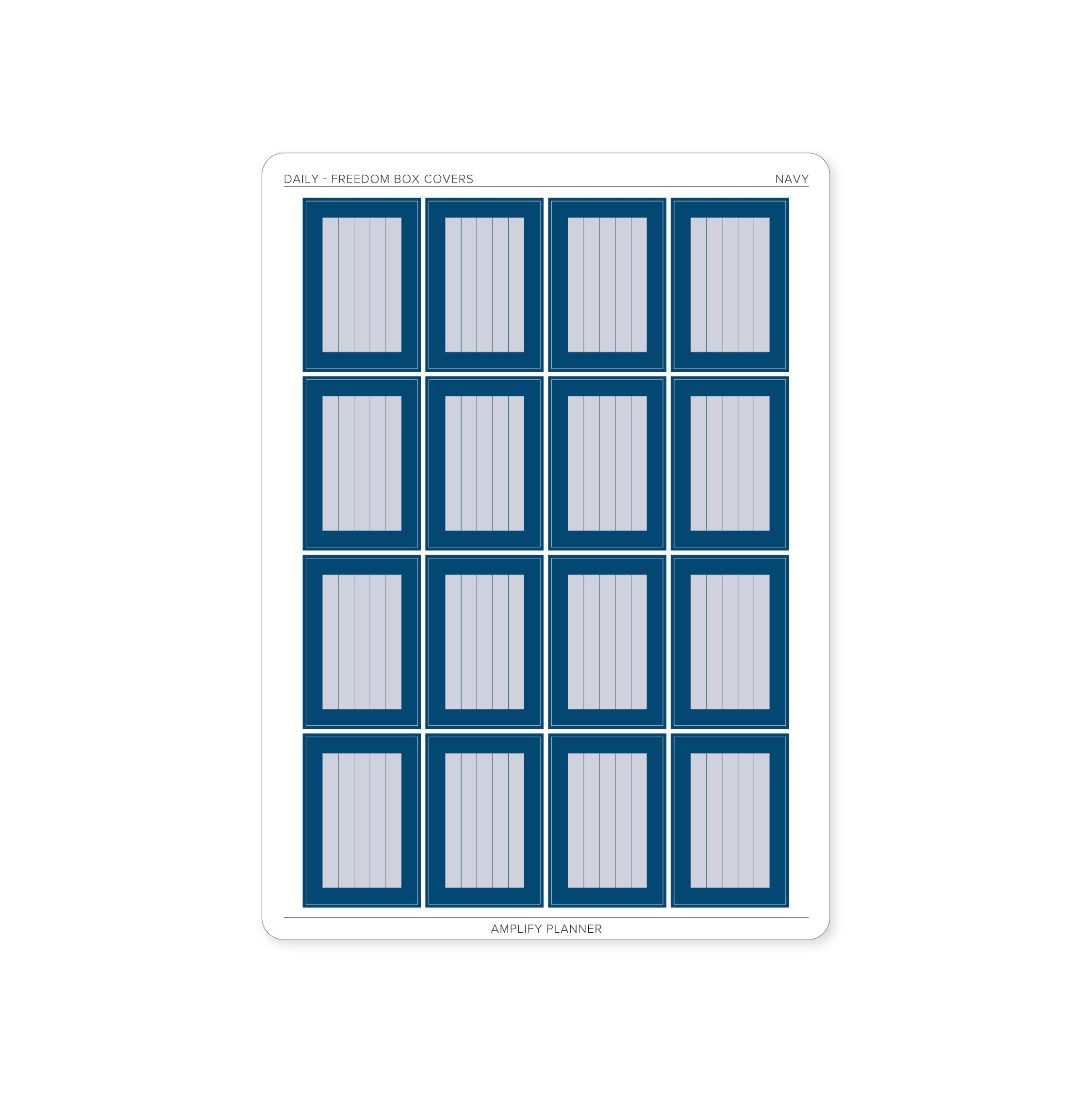 Freedom Box Cover Stickers in Navy color - 16 repositionable stickers designed for Daily Layout.