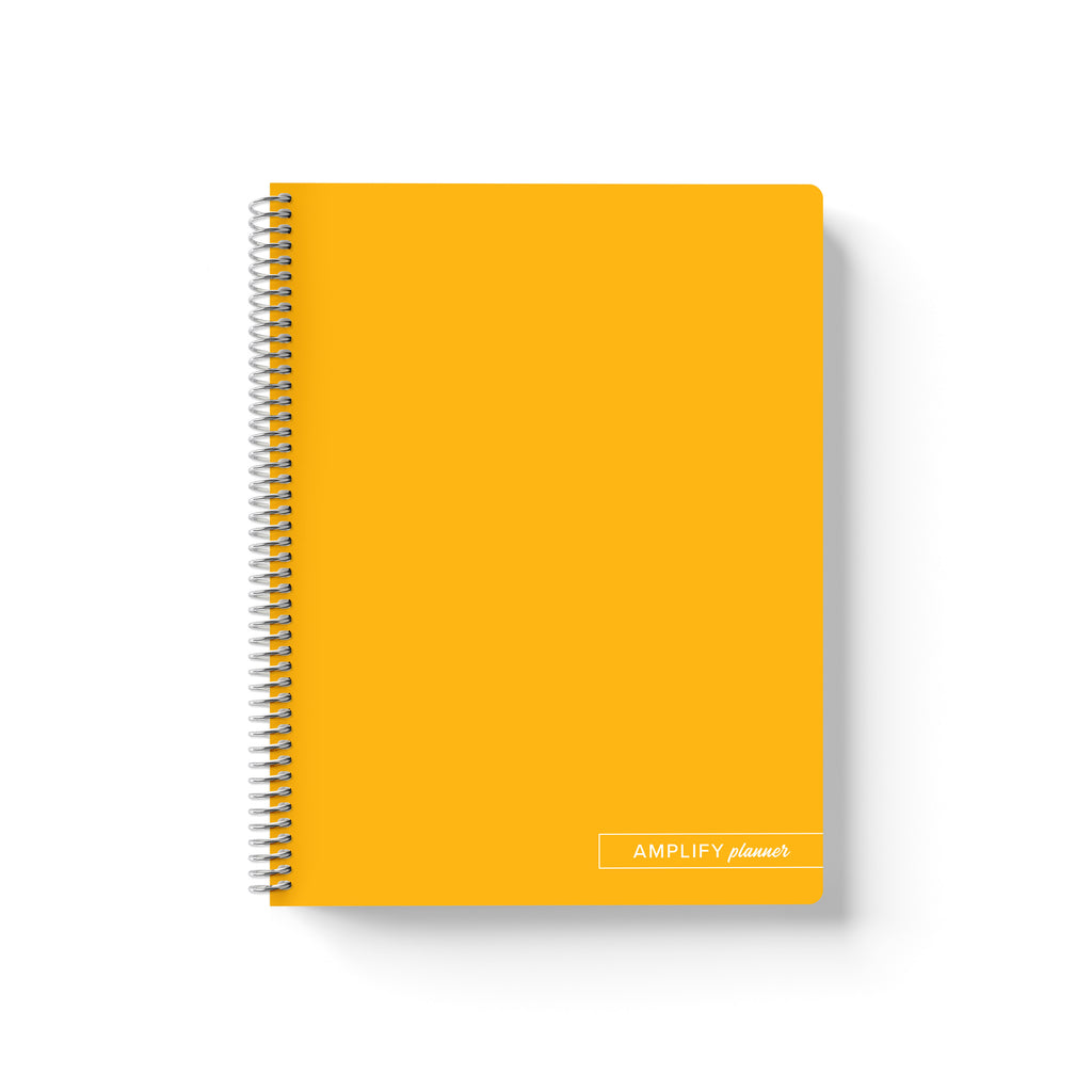 Hello Yellow Amplify Planner Spiral Notebook on a white background