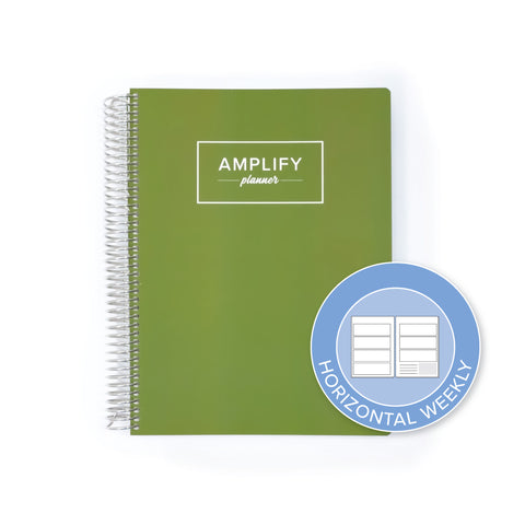 Horizontal Layout - Weekly amplify planner for 2026 in the color way Sage & Sprout