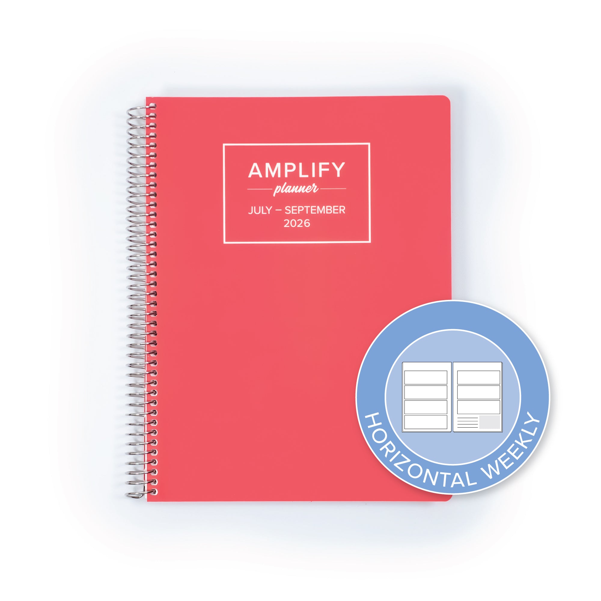 Daily Planner - July-September 2026 - Summer Sangria featuring horizontal weekly layout symbol, highlighting planner's functionality.