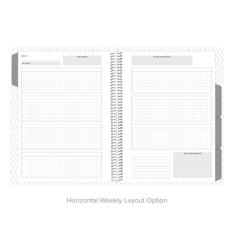 Horizontal weekly layout for detailed scheduling in undated daily Amplify Planner