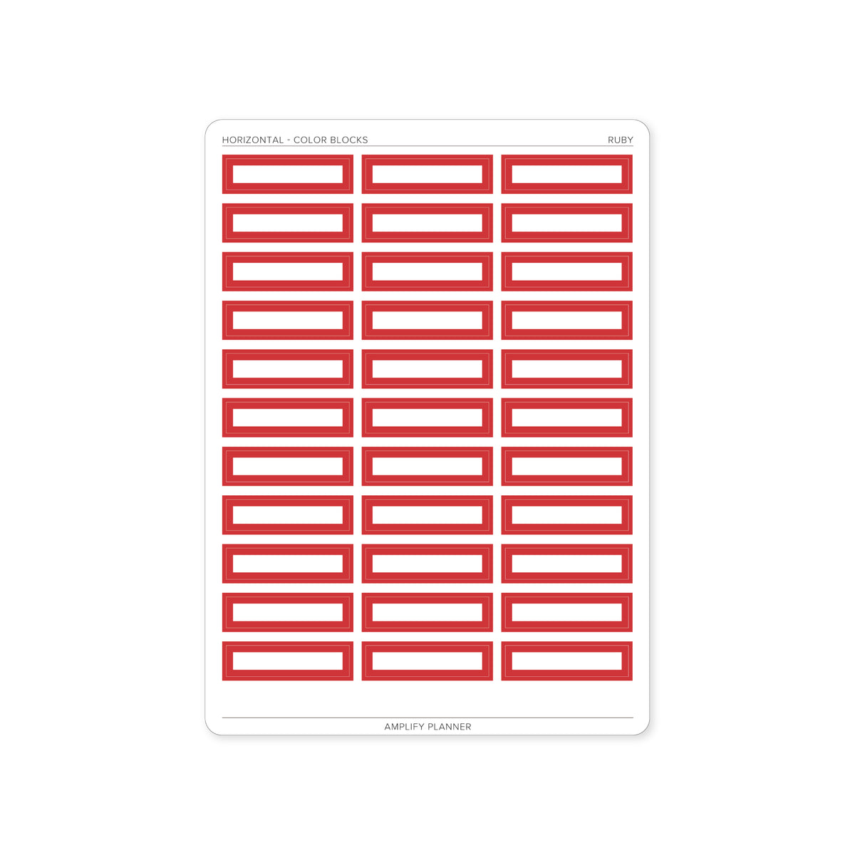 Color Block Stickers - Horizontal Weekly Layout | Amplify Planner