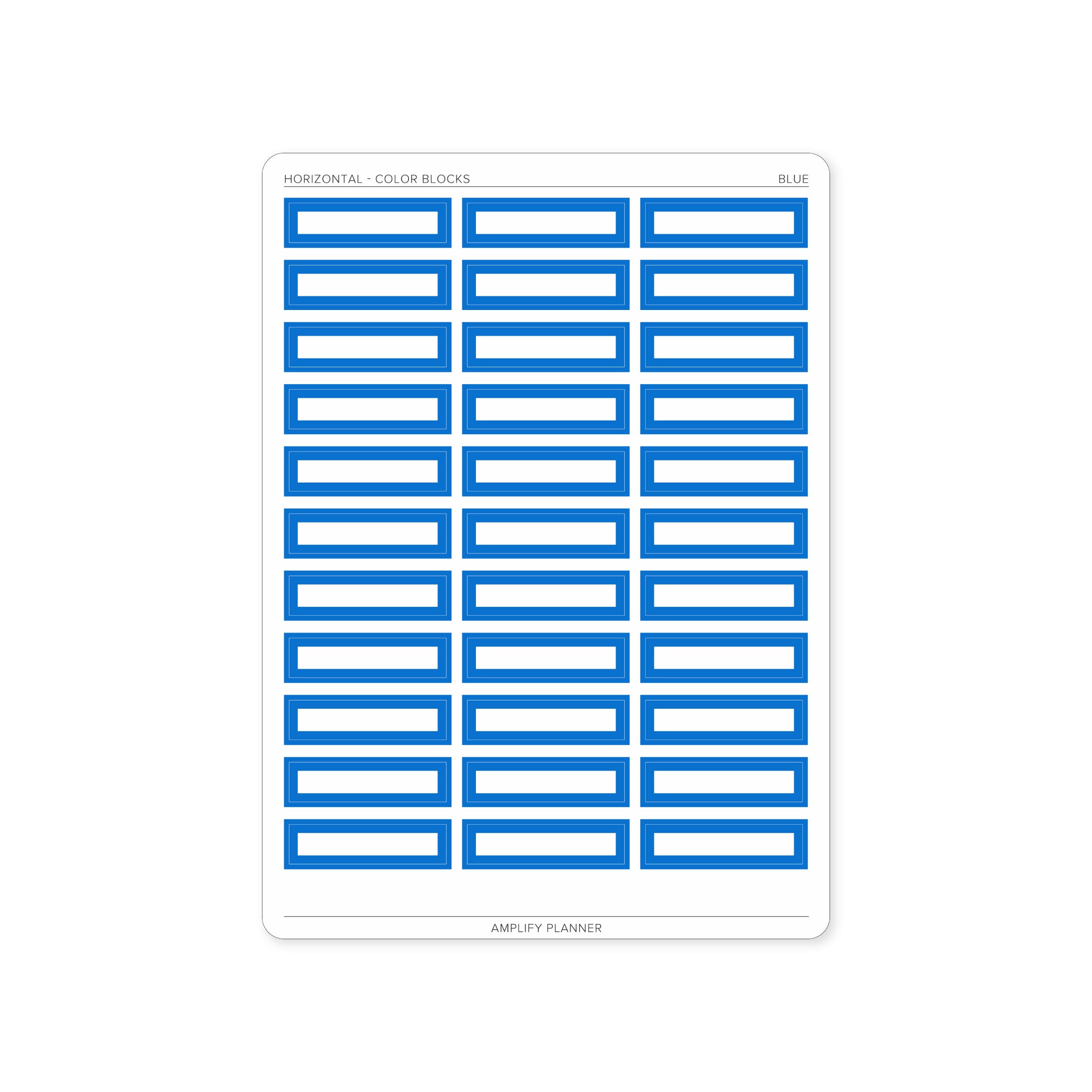 Color Blocks - Horizontal Weekly Layout - Blue color block stickers ideal for organizing your weekly spread by Amplify Planner.