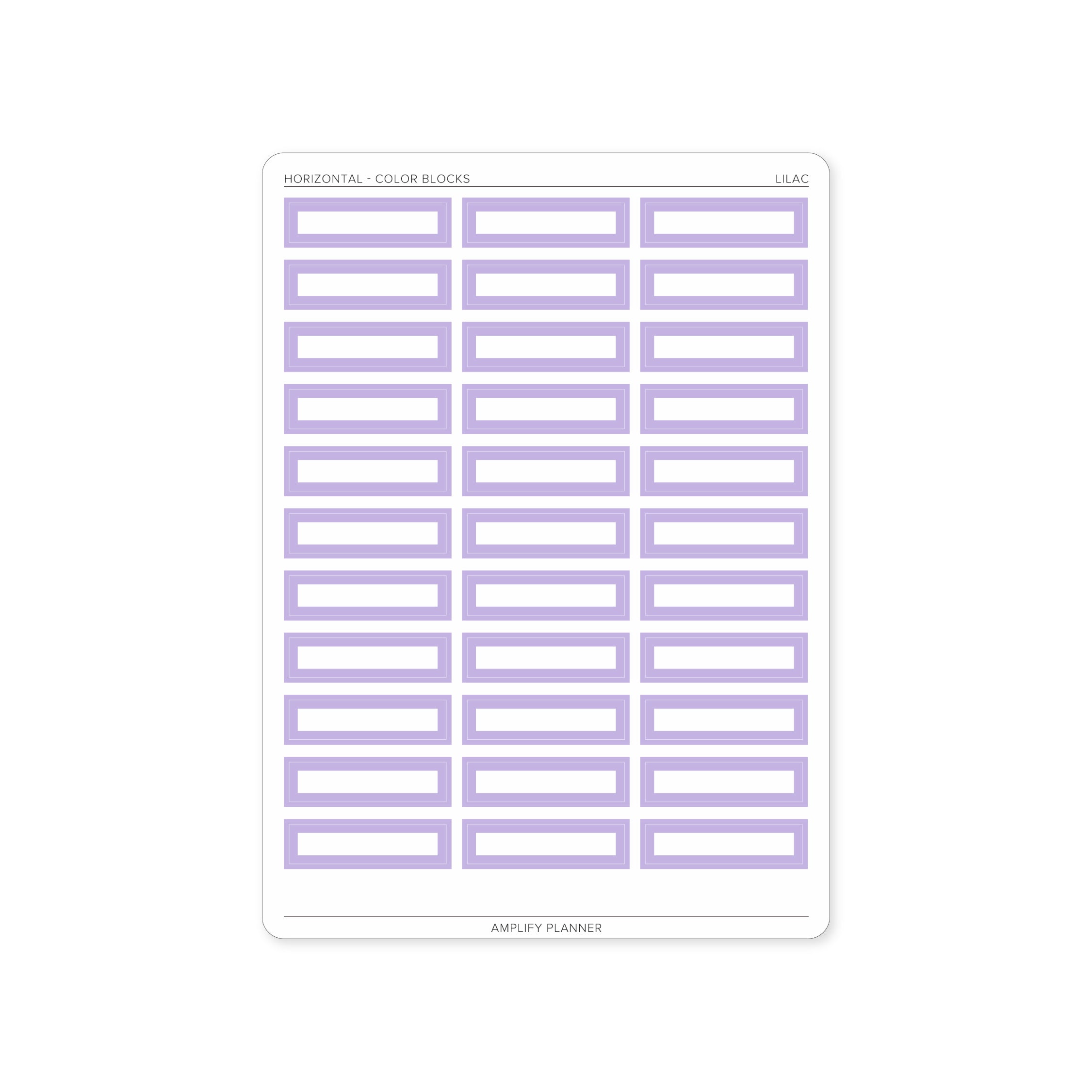 Color Blocks - Horizontal Weekly Layout - Lilac color block stickers perfect for adding personality to your planner from Amplify Planner.