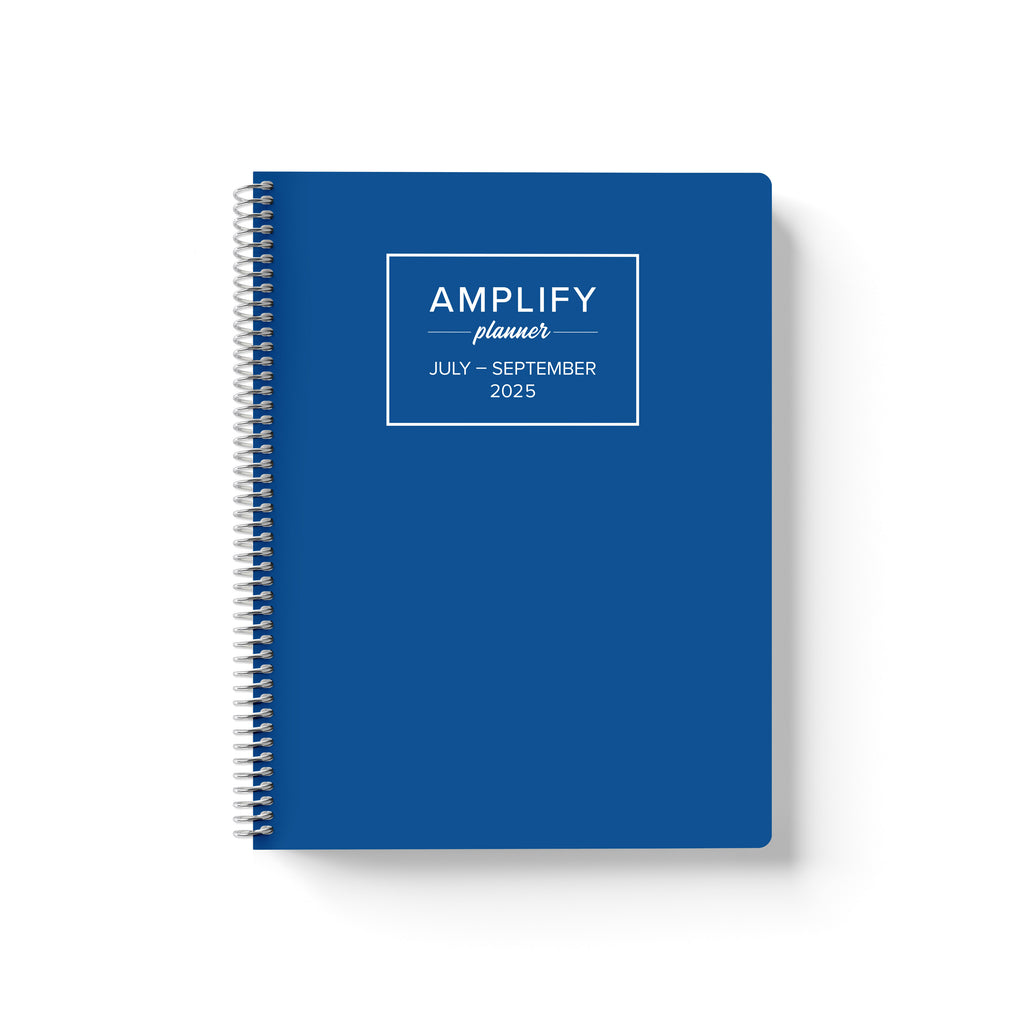 lagoon blue q3 2025 quarterly daily amplify planner on white background