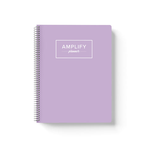 Lavender Grace cover of undated daily Amplify Planner daily planner on a white background