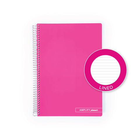 Strawberry Soda Spiral Notebook with lined pages option by Amplify Planner, designed for neat note-taking and journaling.