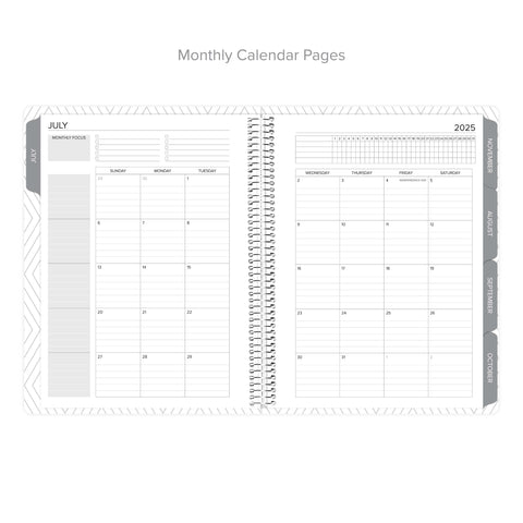 monthly calendar layout for July 2025-June 2026 weekly Amplify Planner