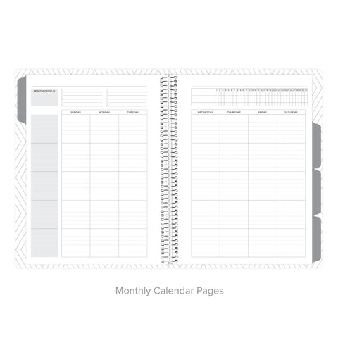 Monthly calendar layout in undated daily Amplify Planner