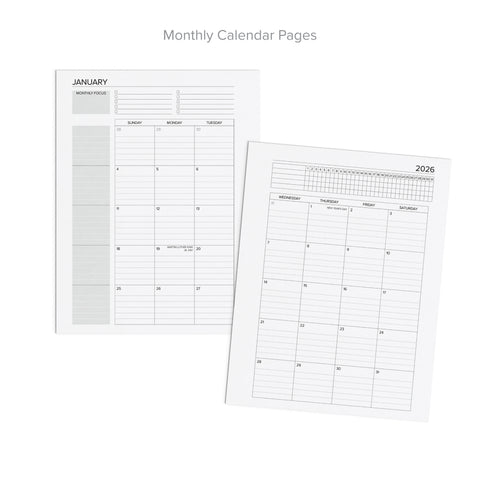 Monthly Calendar Pages from the Daily Printable Planner - April-June 2026, featuring an organized layout for monthly planning.