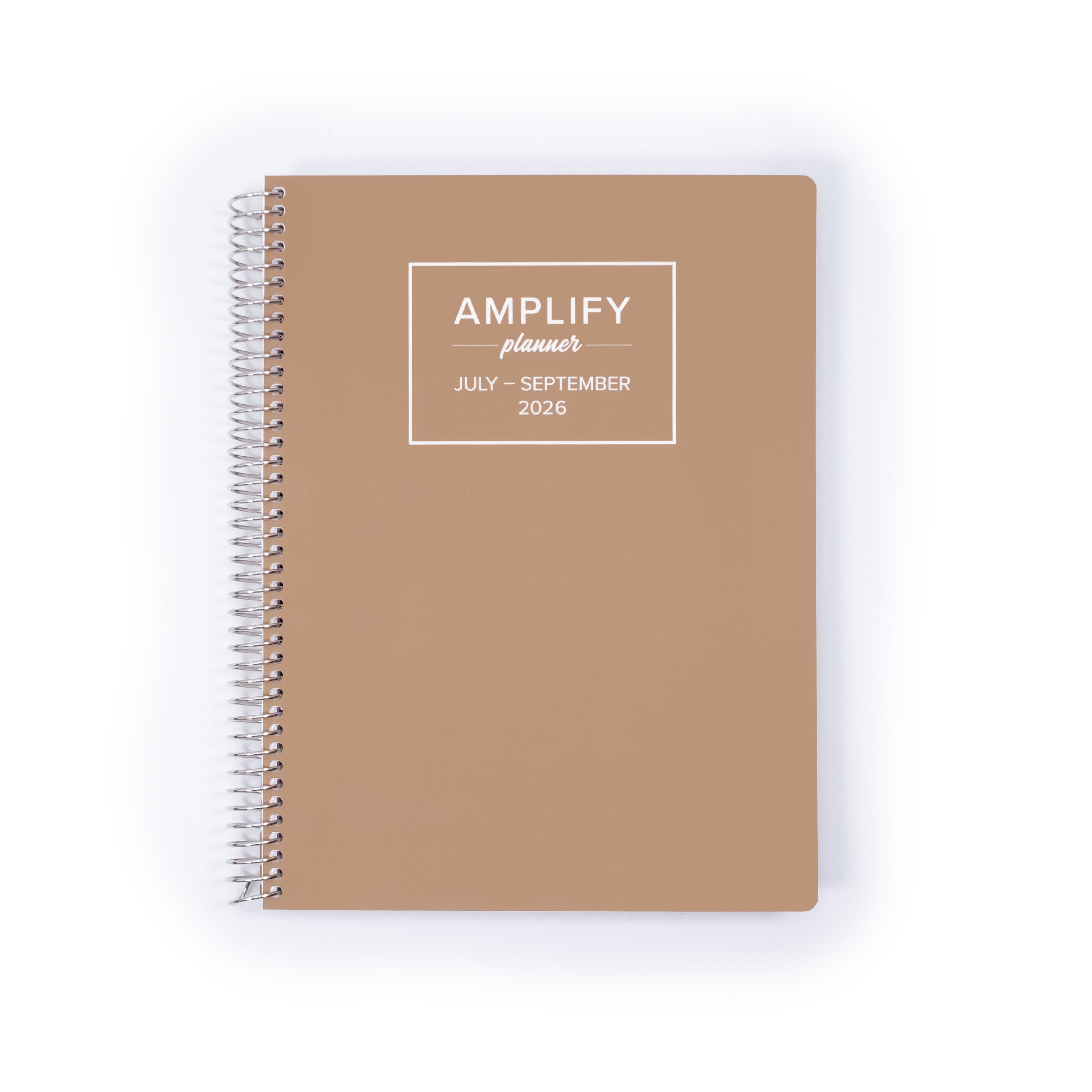Daily Planner - July-September 2026 - Nomad Brown cover design from Amplify Planner, featuring a warm, earthy hue with a simple title layout.