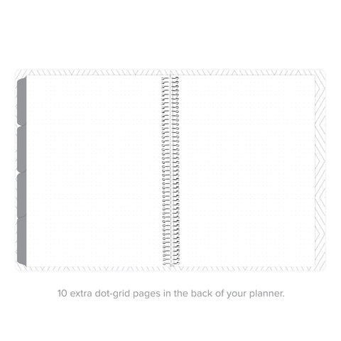 10 extra dot grid notes pages at the back of undated daily Amplify Planner for additional planning and notes