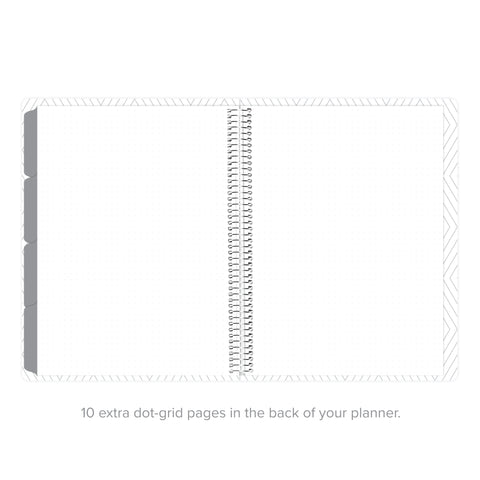 10 extra dot grid notes pages at the back of undated daily Amplify Planner for additional planning and notes
