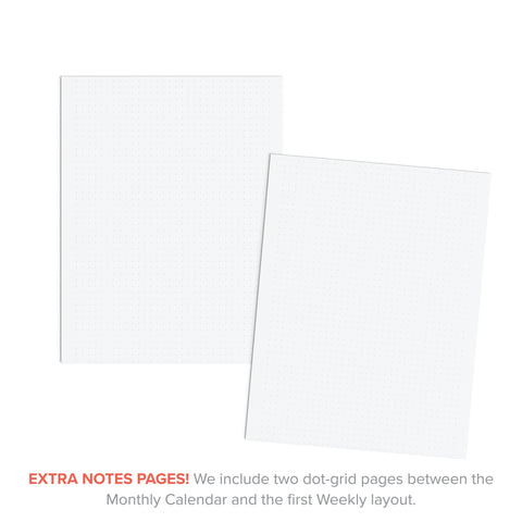 Amplify Planner 2025 Weekly printable Planner extra dot grid notes pages after monthly layout