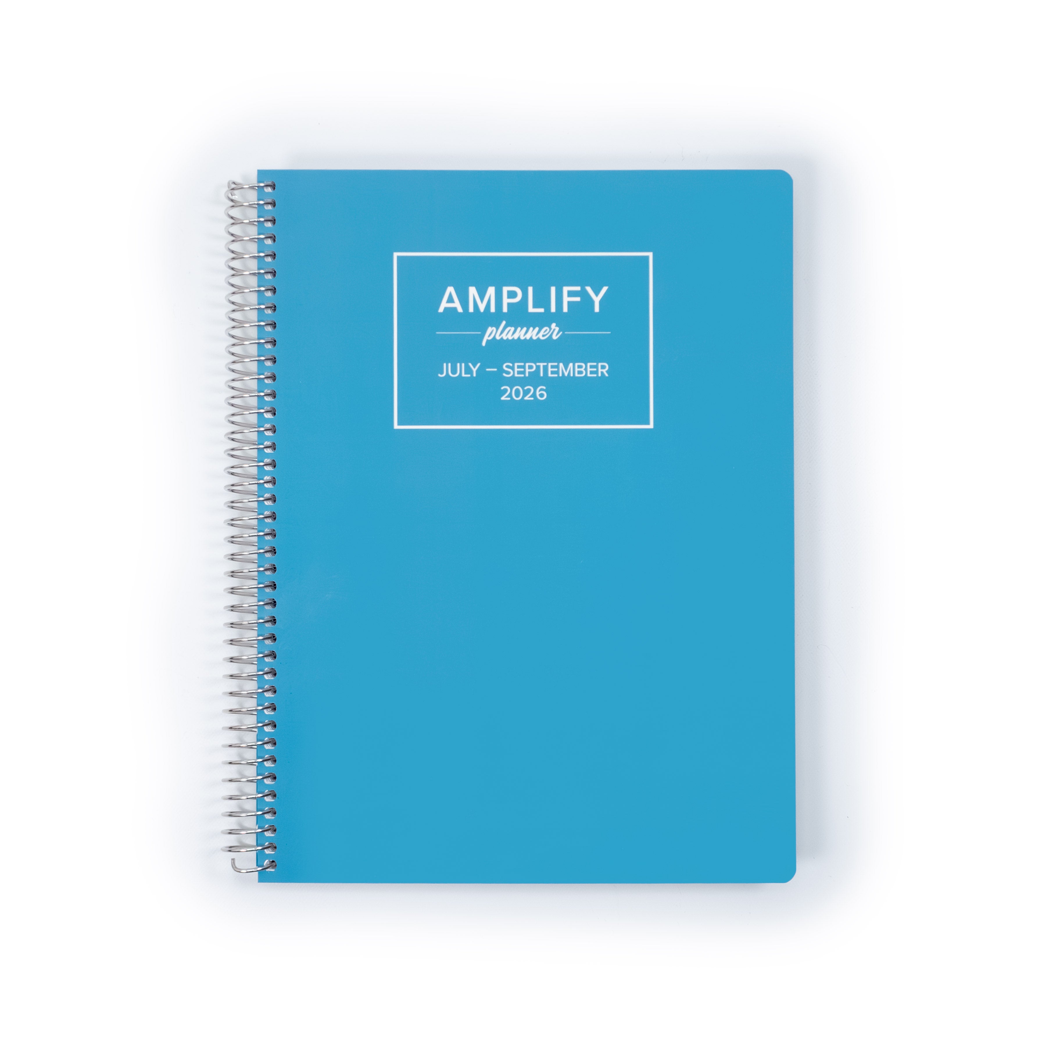 Daily Planner - July-September 2026 in Poolside Blue cover by Amplify Planner, featuring a sleek spiral design.