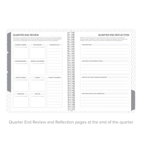 Quarter end review pages for reflection in undated daily Amplify Planner