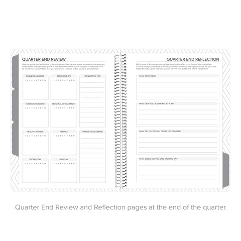Quarter end review pages for reflection in undated daily Amplify Planner