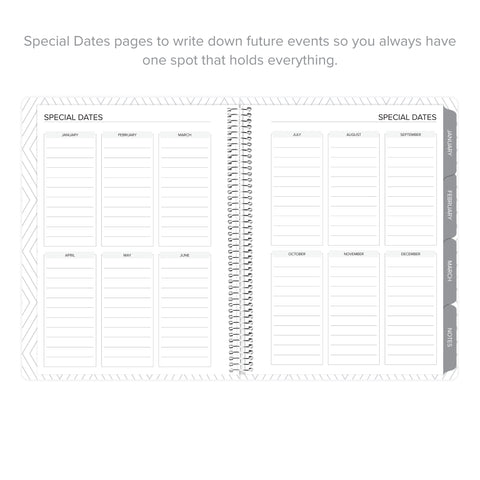 Special Dates pages in the Daily Planner - January-March 2026, designed for users to write down important future events.