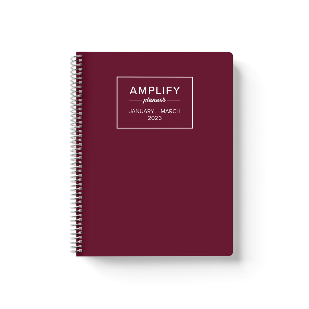 Daily Planner - January-March 2026 - This Is Maroon, featuring a stylish maroon cover and metal spiral binding.