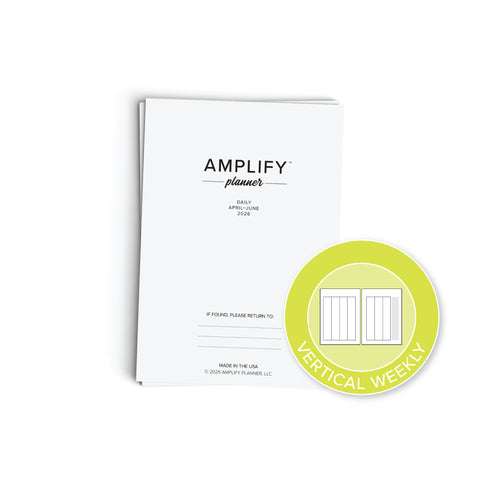 Cover of the Daily Printable Planner - April-June 2026 highlighting the Vertical Weekly layout option.