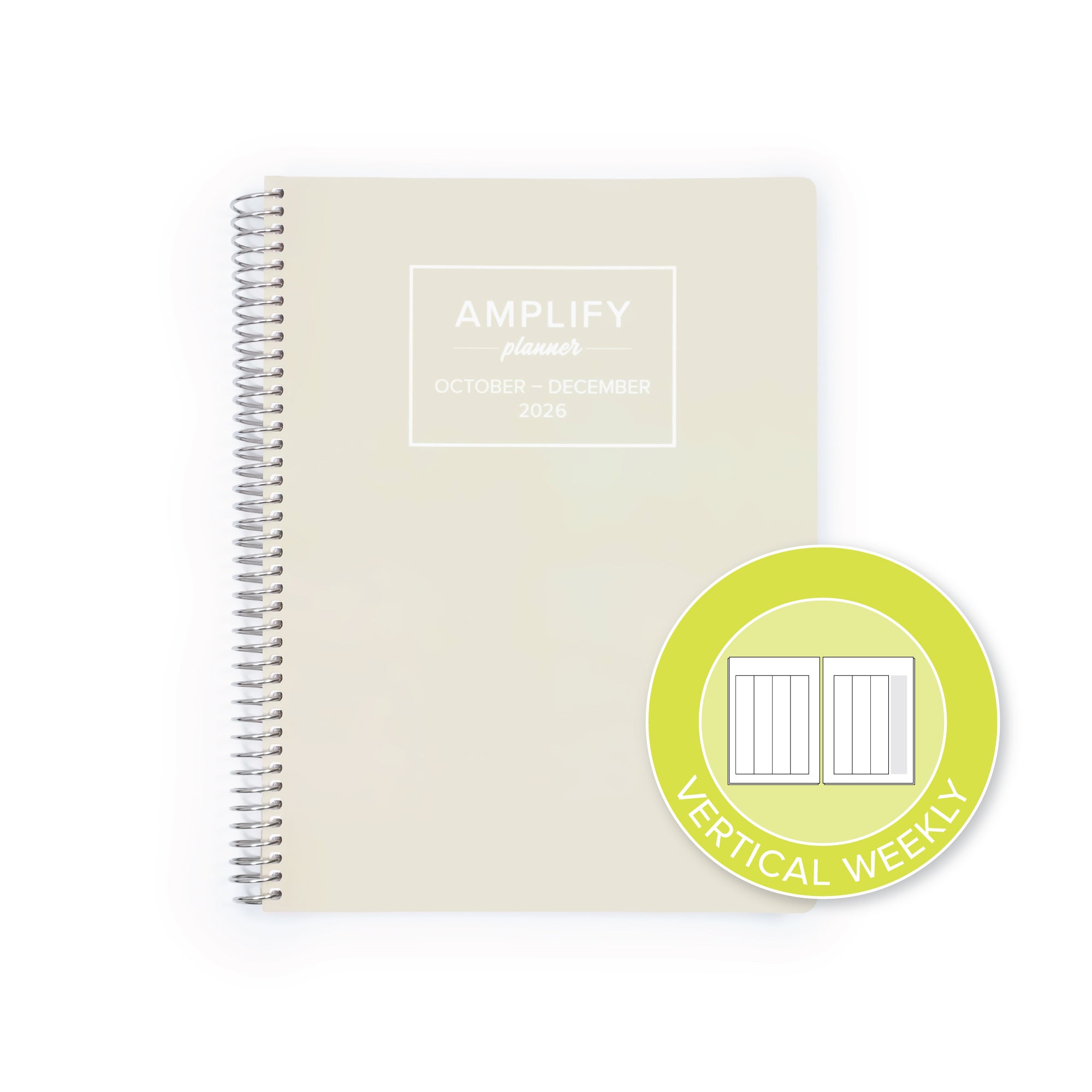 Daily Planner - October-December 2026 - Amplify Planner featuring a vertical weekly layout icon, ideal for structuring your tasks and goals.
