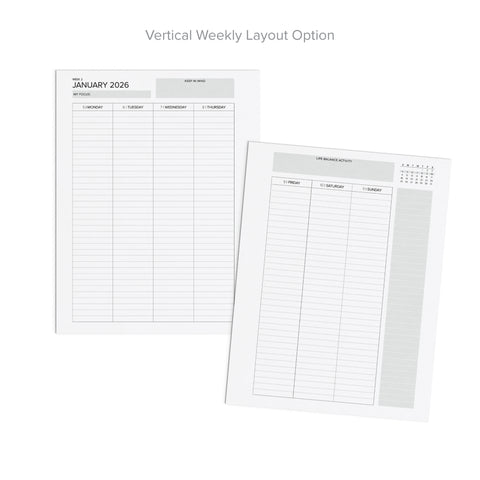 Vertical weekly layout option within the Daily Printable Planner for October-December 2026.