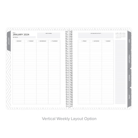 Dream Grey Yearly Planner January-December 2024