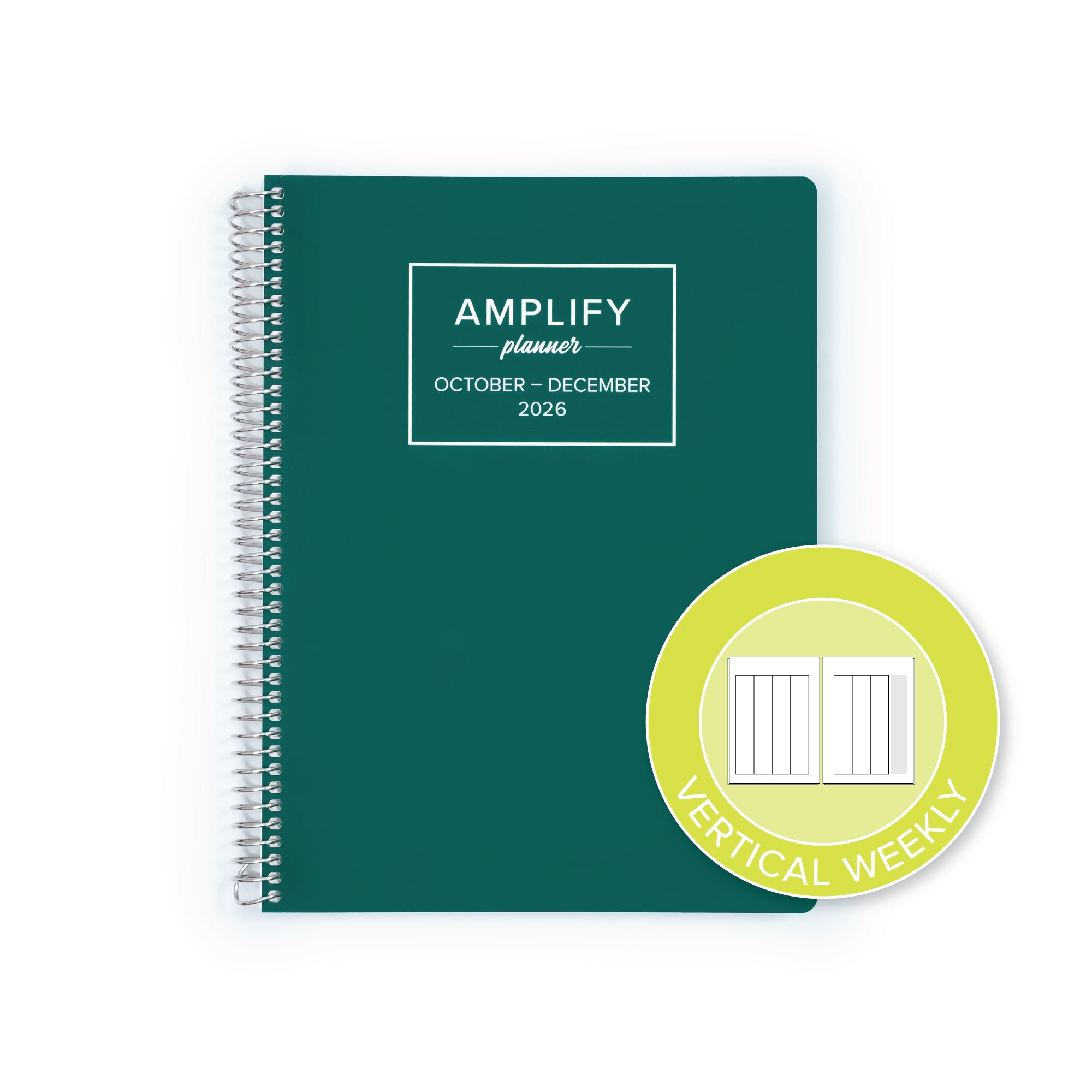 Daily Planner - October-December 2026 - Amplify Planner featuring a vertical weekly layout icon, ideal for structuring your tasks and goals.