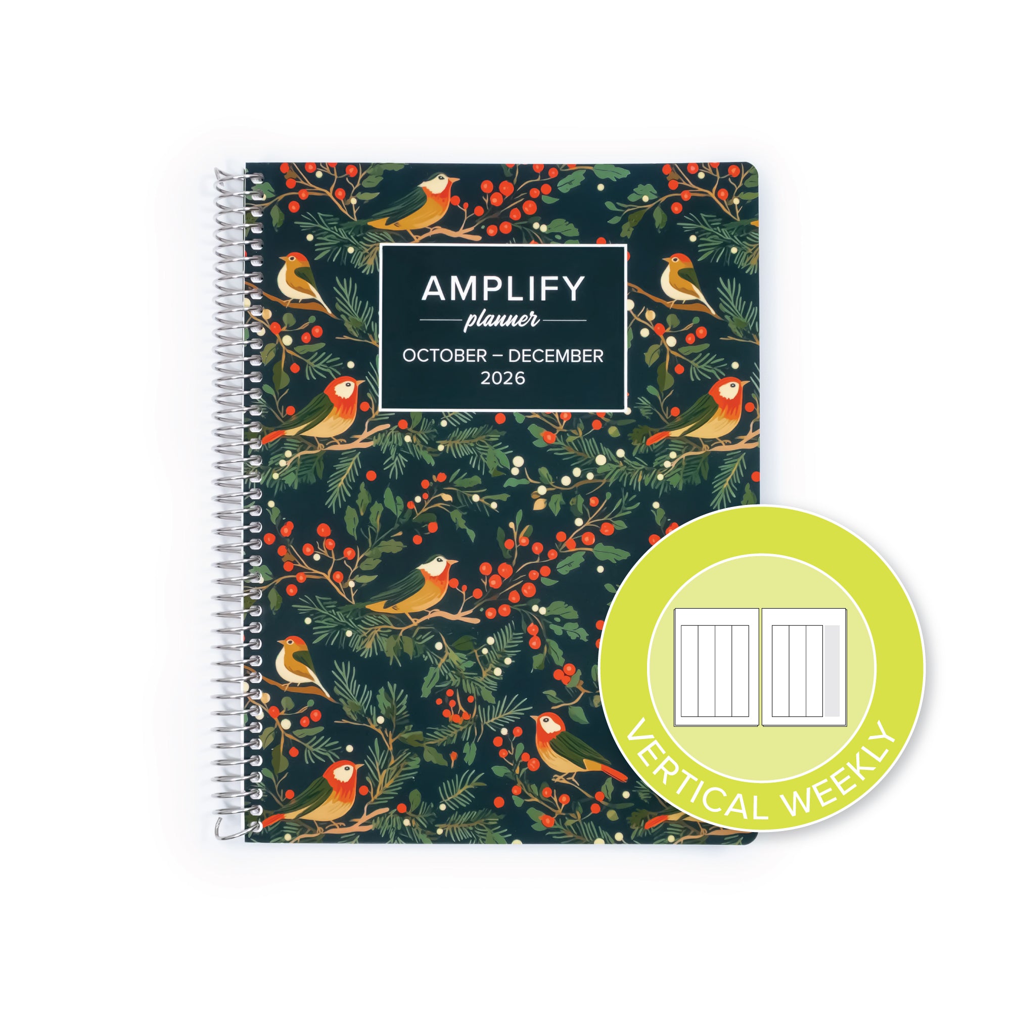 Daily Planner - October-December 2026 - Amplify Planner featuring a vertical weekly layout icon, ideal for structuring your tasks and goals.