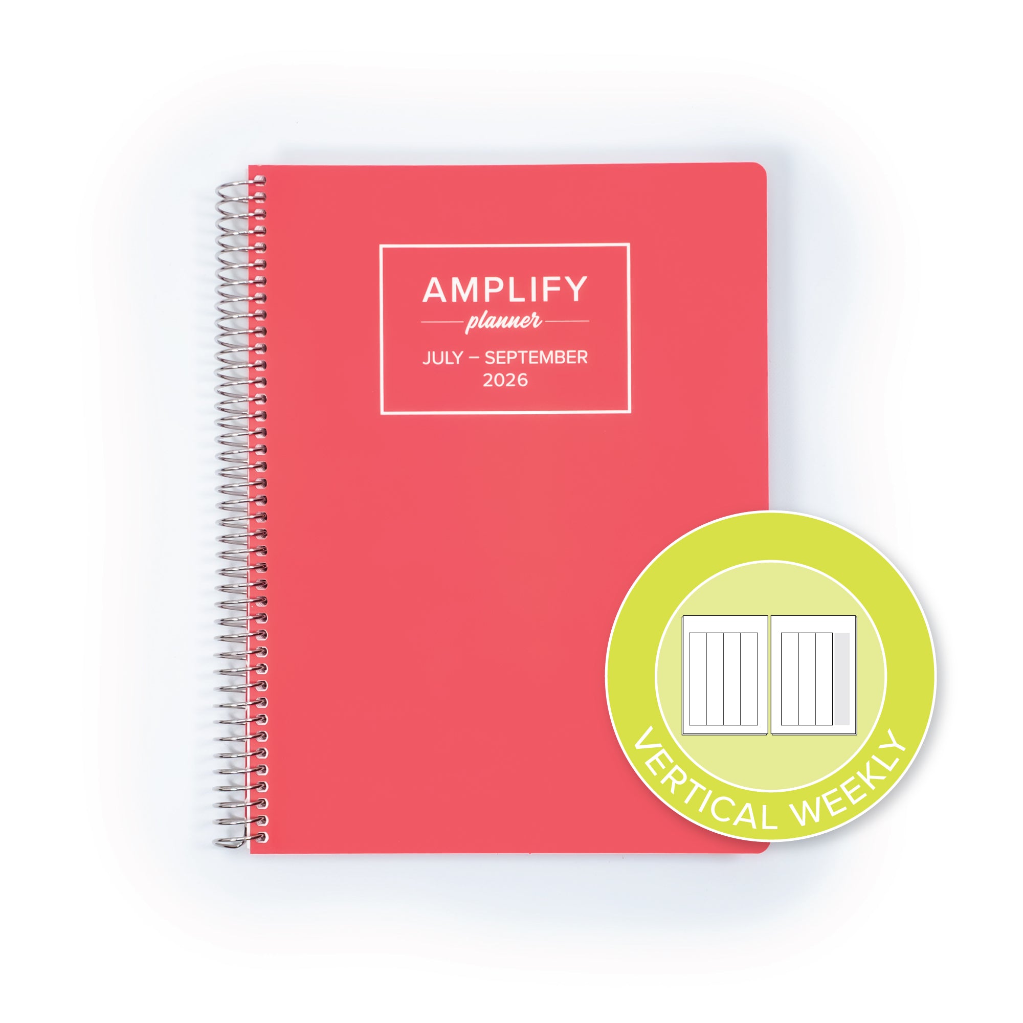 Daily Planner - July-September 2026 - Summer Sangria showcasing vertical weekly layout icon, emphasizing structured planning options.