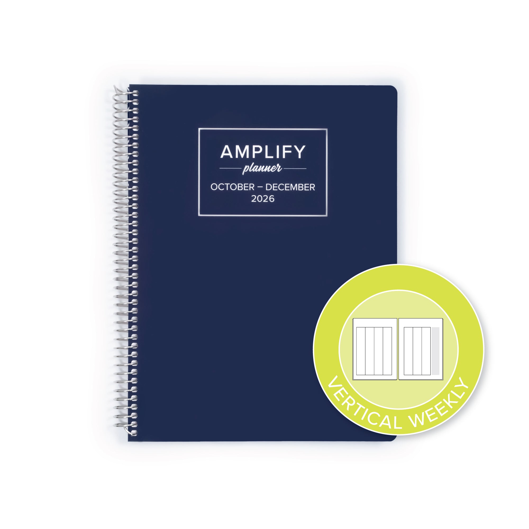 Daily Planner - October-December 2026 - Amplify Planner featuring a vertical weekly layout icon, ideal for structuring your tasks and goals.