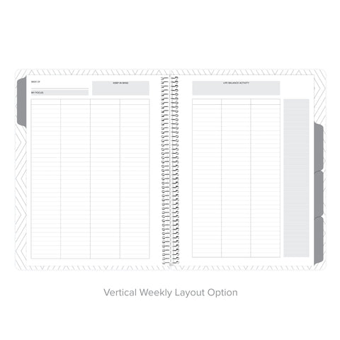 Vertical weekly layout for comprehensive scheduling in undated daily Amplify Planner