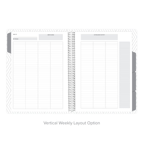 Vertical weekly layout for comprehensive scheduling in undated daily Amplify Planner