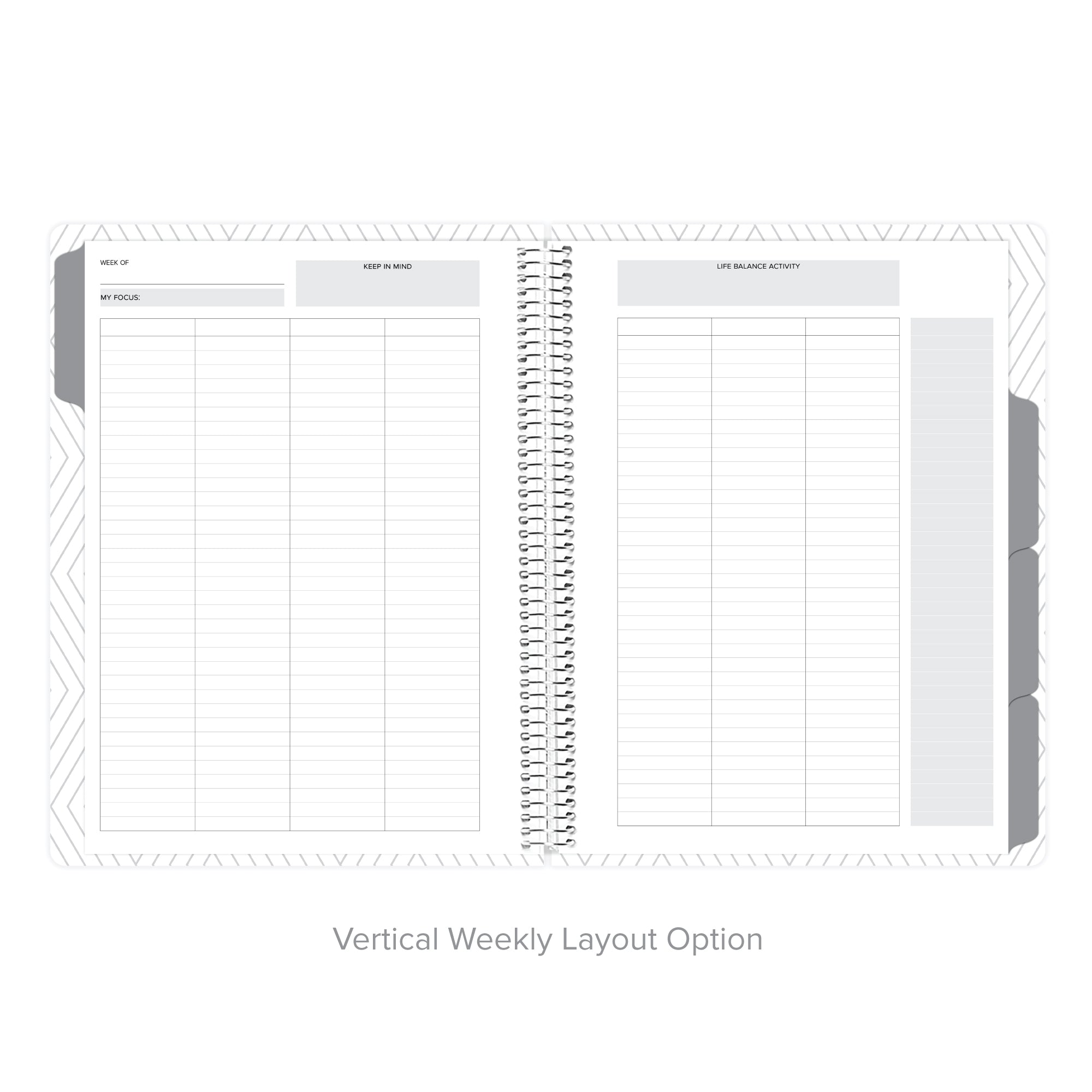 Vertical weekly layout for comprehensive scheduling in undated daily Amplify Planner