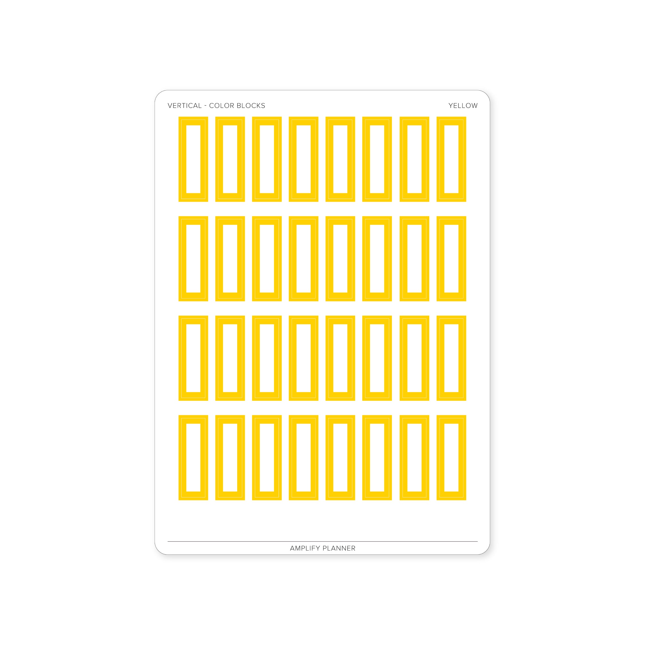 Color Blocks - Vertical Weekly Layout stickers in bright yellow, ideal for highlighting important tasks.