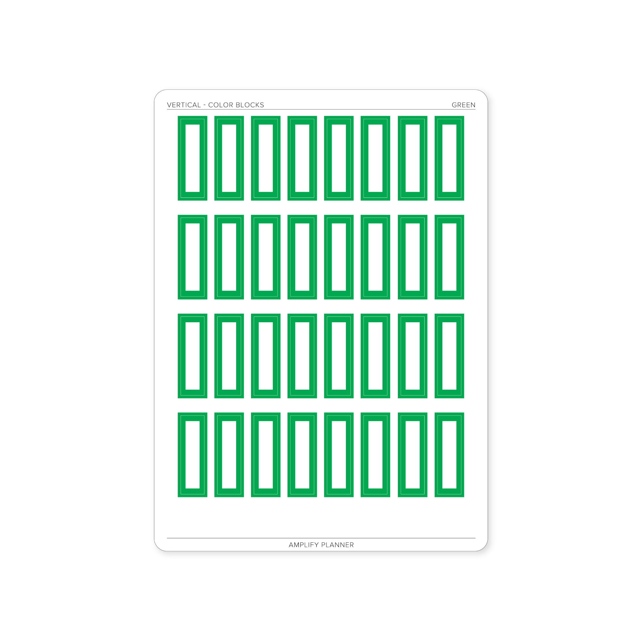 Color Blocks - Vertical Weekly Layout stickers in green, designed for a fresh and organized week.