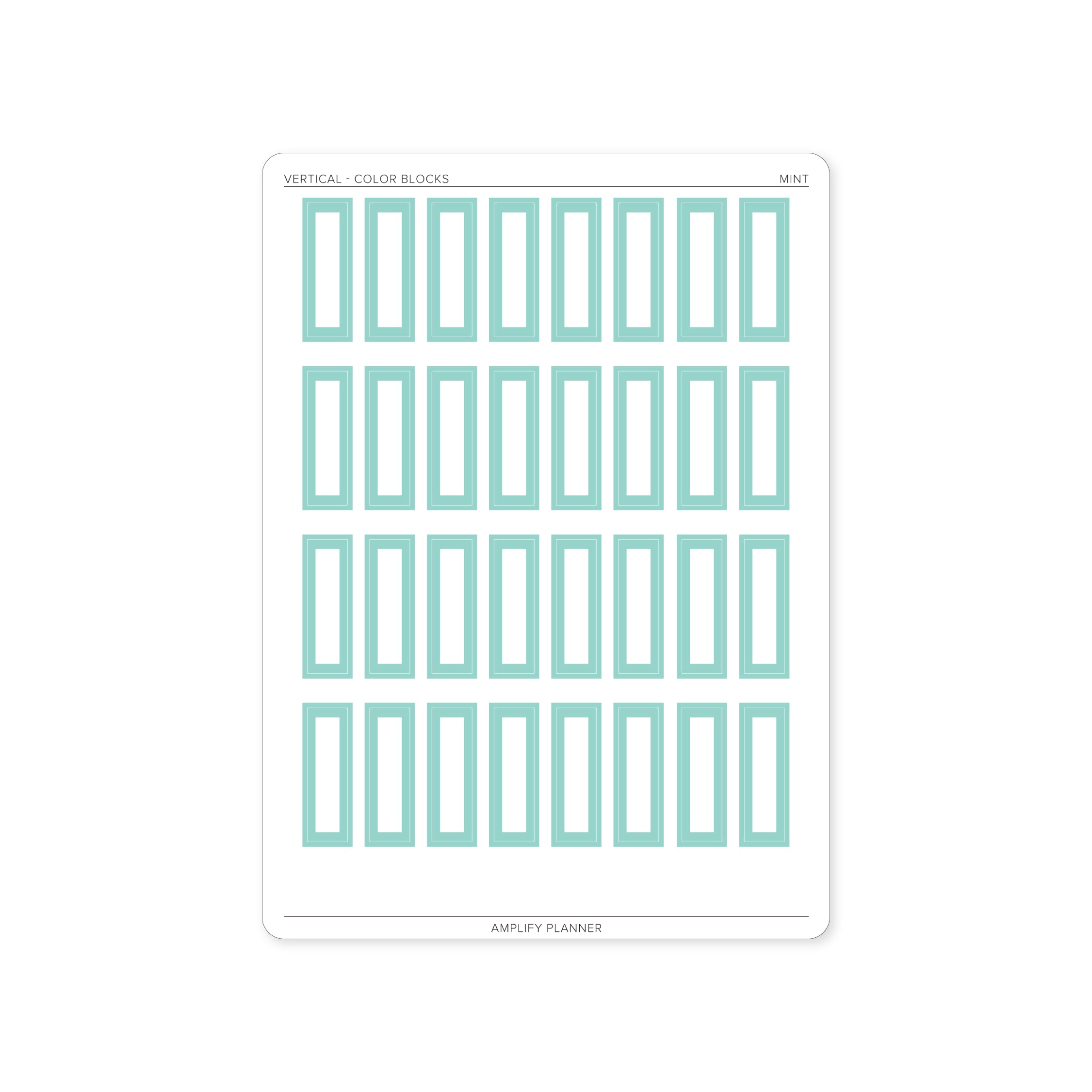 Color Blocks - Vertical Weekly Layout stickers in mint color, adding a soothing accent to your weekly layout.