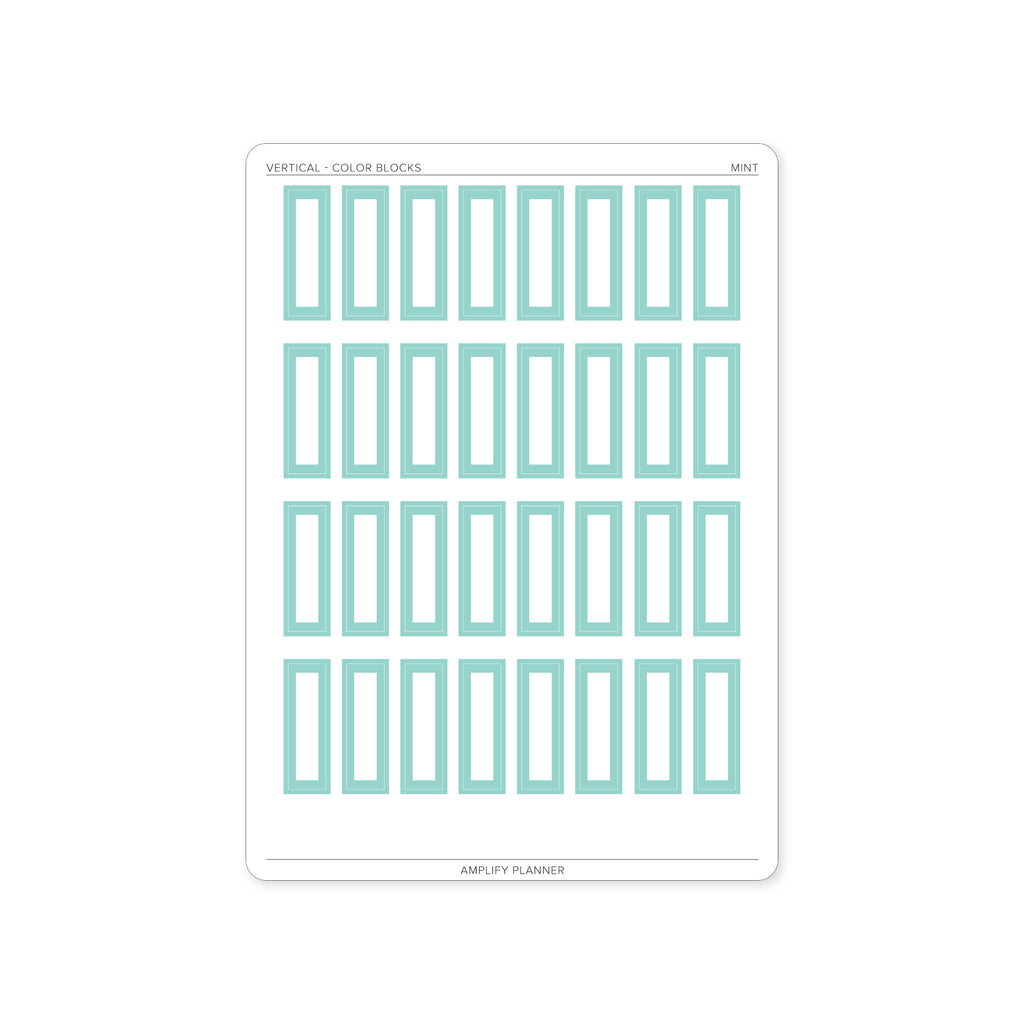 Color Block Stickers - Vertical Weekly Layout | Amplify Planner
