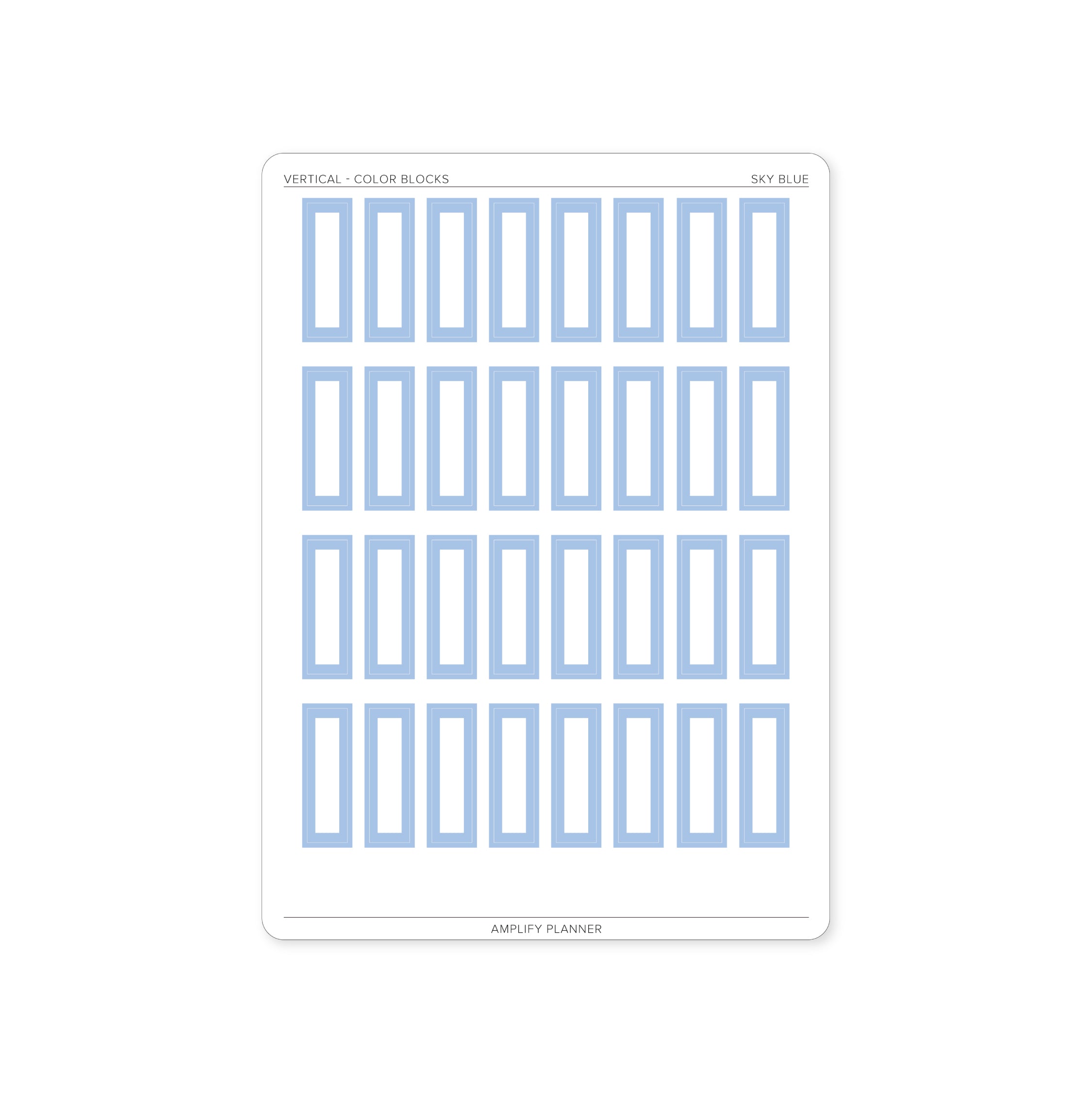 Color Blocks - Vertical Weekly Layout stickers in sky blue, great for creating visual organization.