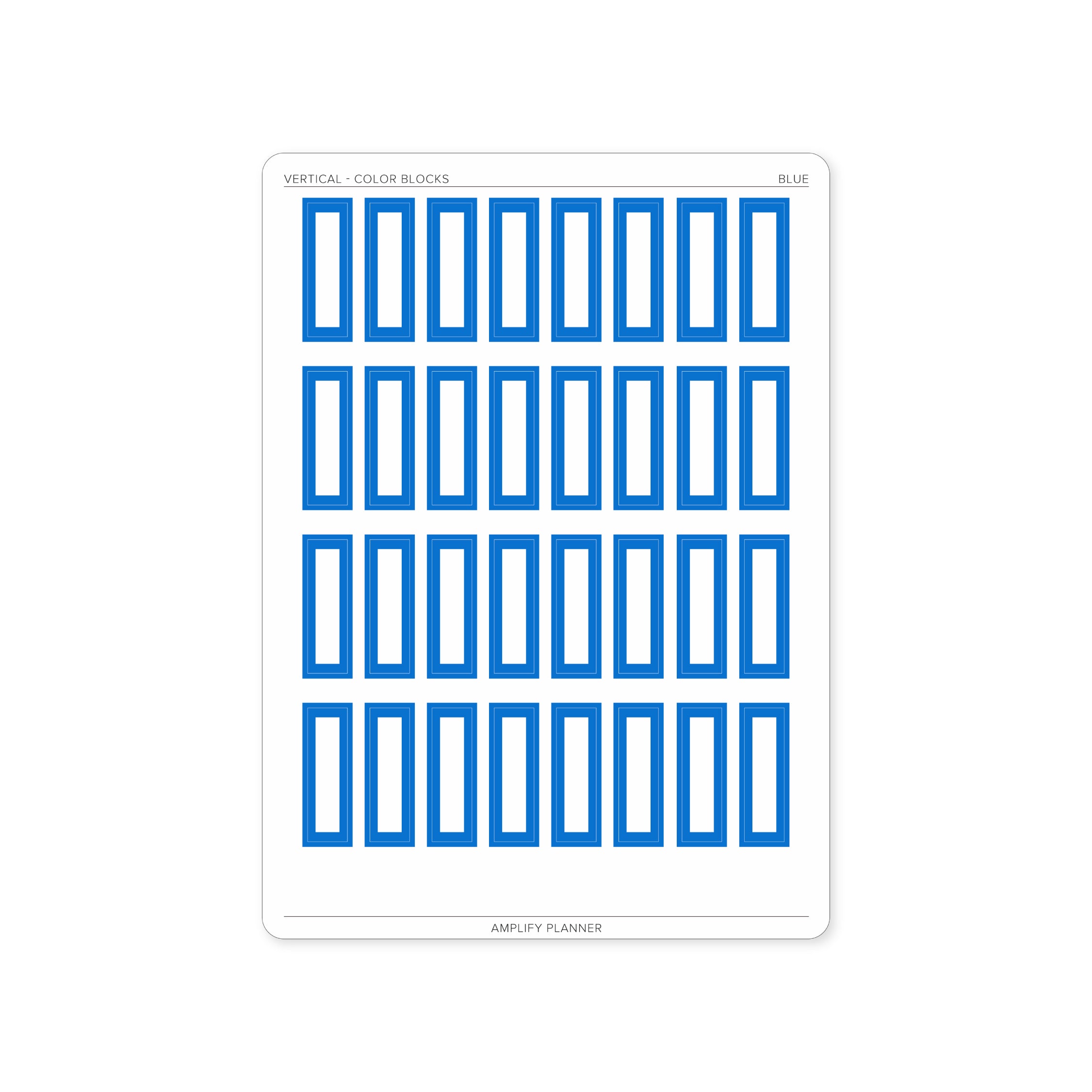 Color Blocks - Vertical Weekly Layout stickers in blue, perfect for structured planning and task highlighting.