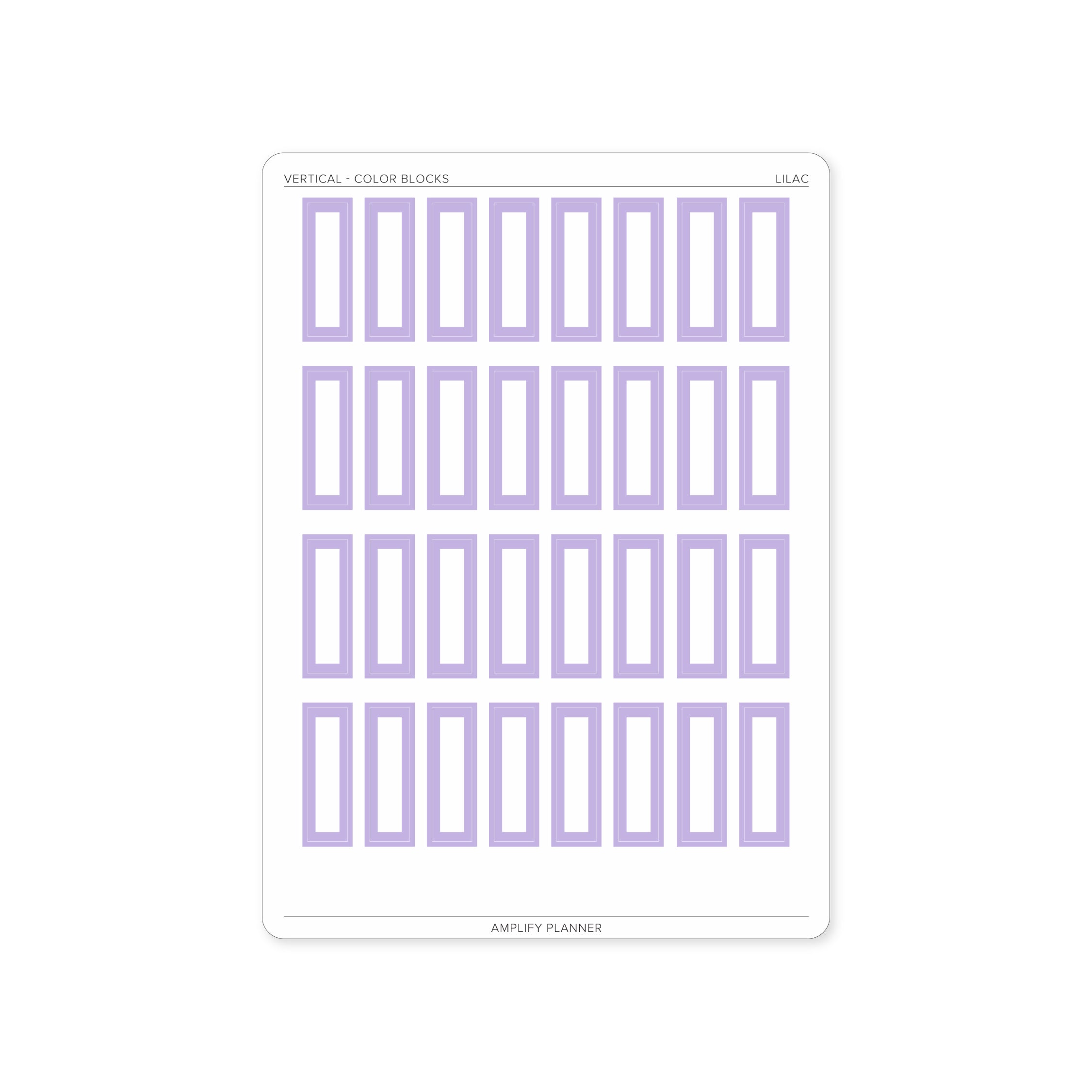 Color Blocks - Vertical Weekly Layout stickers in lilac, offering a soft and creative approach to scheduling.