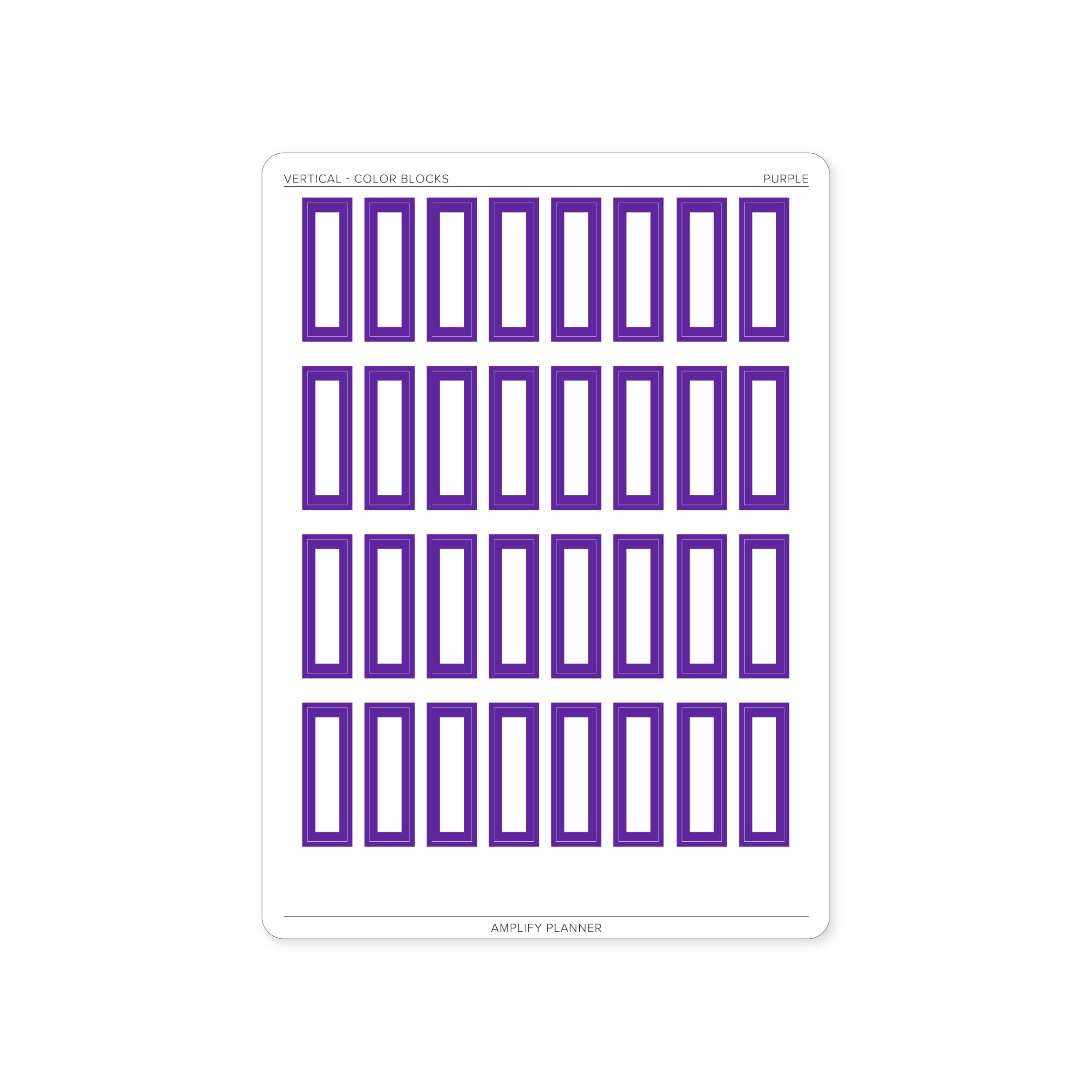 Color Blocks - Vertical Weekly Layout stickers in purple, great for adding a bold flair to your planning.