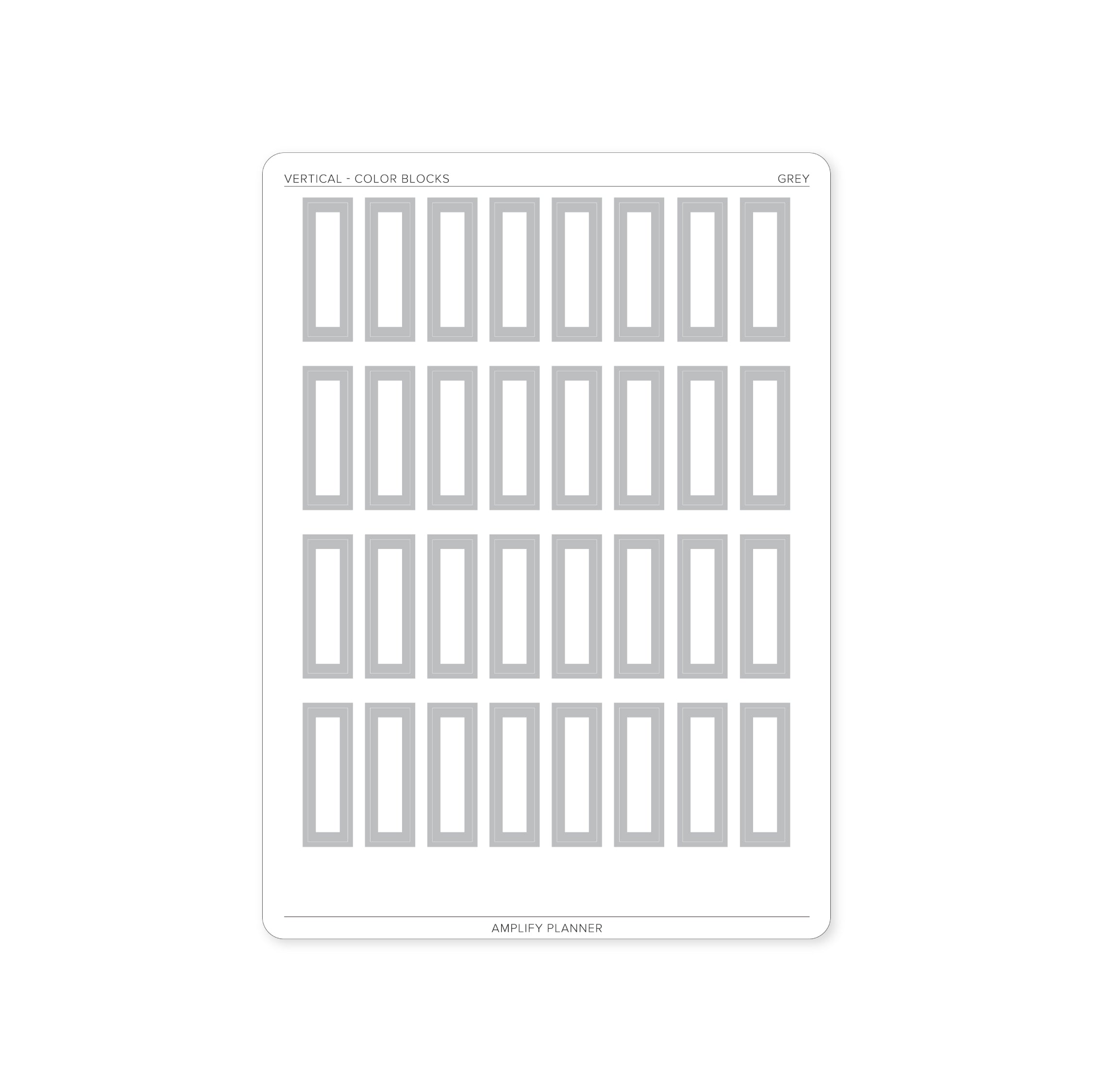 Color Blocks - Vertical Weekly Layout stickers in grey, suitable for a chic and minimalistic weekly layout.