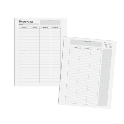 Amplify Planer Printable 2026 Vertical Weekly Layout Option
