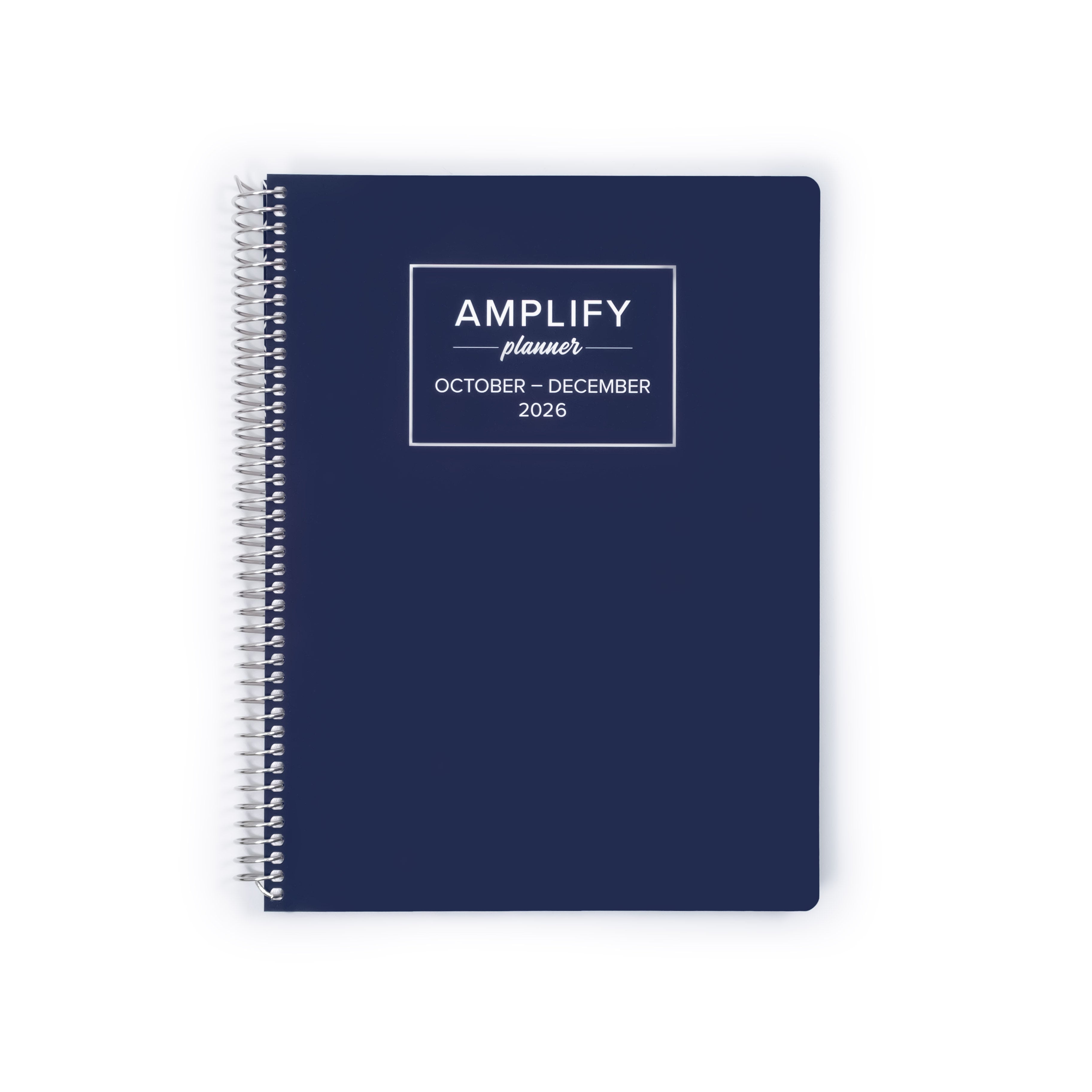 Daily Planner - October-December 2026 - Amplify Planner cover featuring a vibrant Blue design, perfect for organizing your schedule.